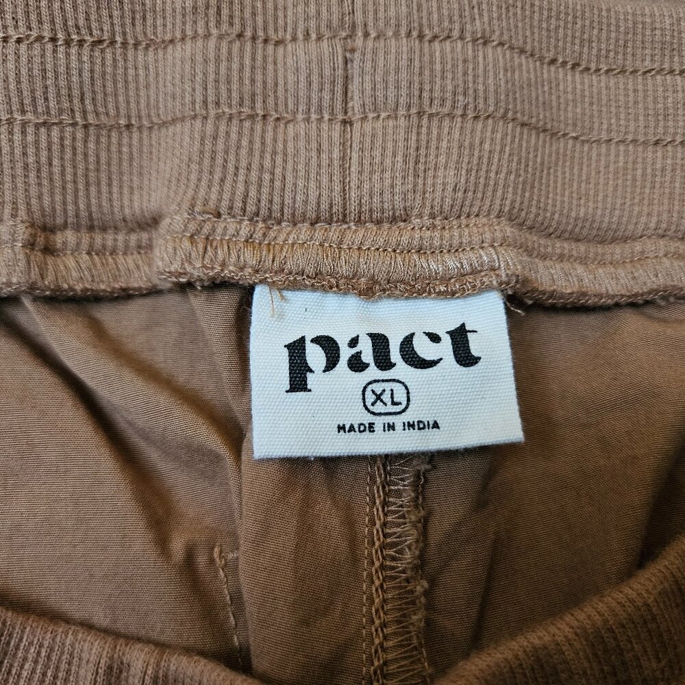 pact Organic Stretch Poplin Jogger Pants XL Brown Sugar Casual Pull-On Stretch - Picture 3 of 9